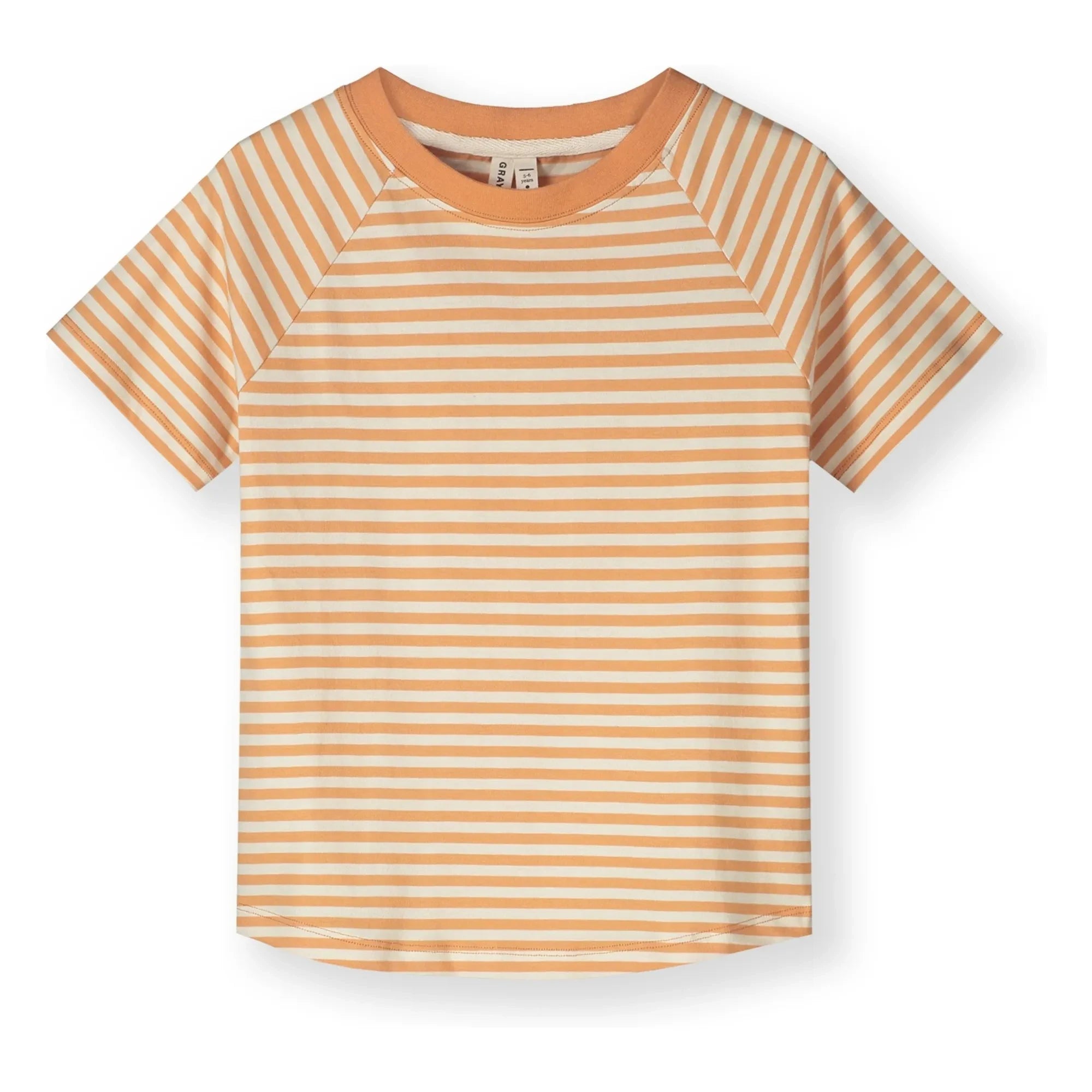 Gray Label - Gestreiftes T-Shirt aus Bio-Baumwolle | Aprikose