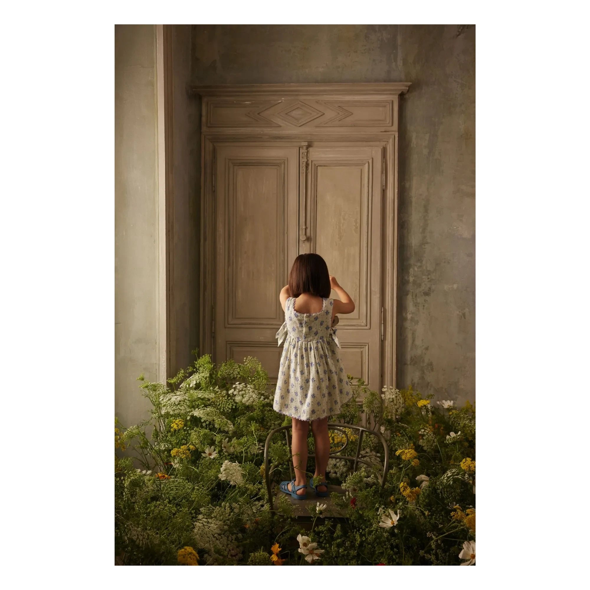 Louise Misha - Aloisa Fleurie Trägerkleid | Creme