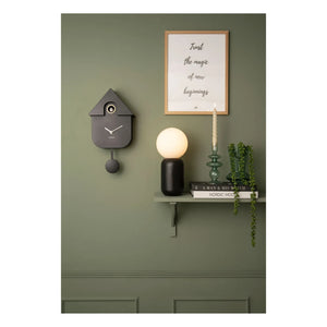 Present Time - Modern guguklu sarkaçlı saat | Siyah