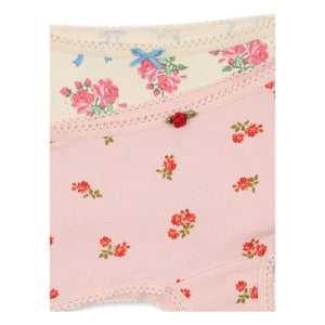 Konges Sløjd - Hipster-Höschen aus Bio-Baumwolle mit Blumenmuster, 2er-Pack | Puderrosa
