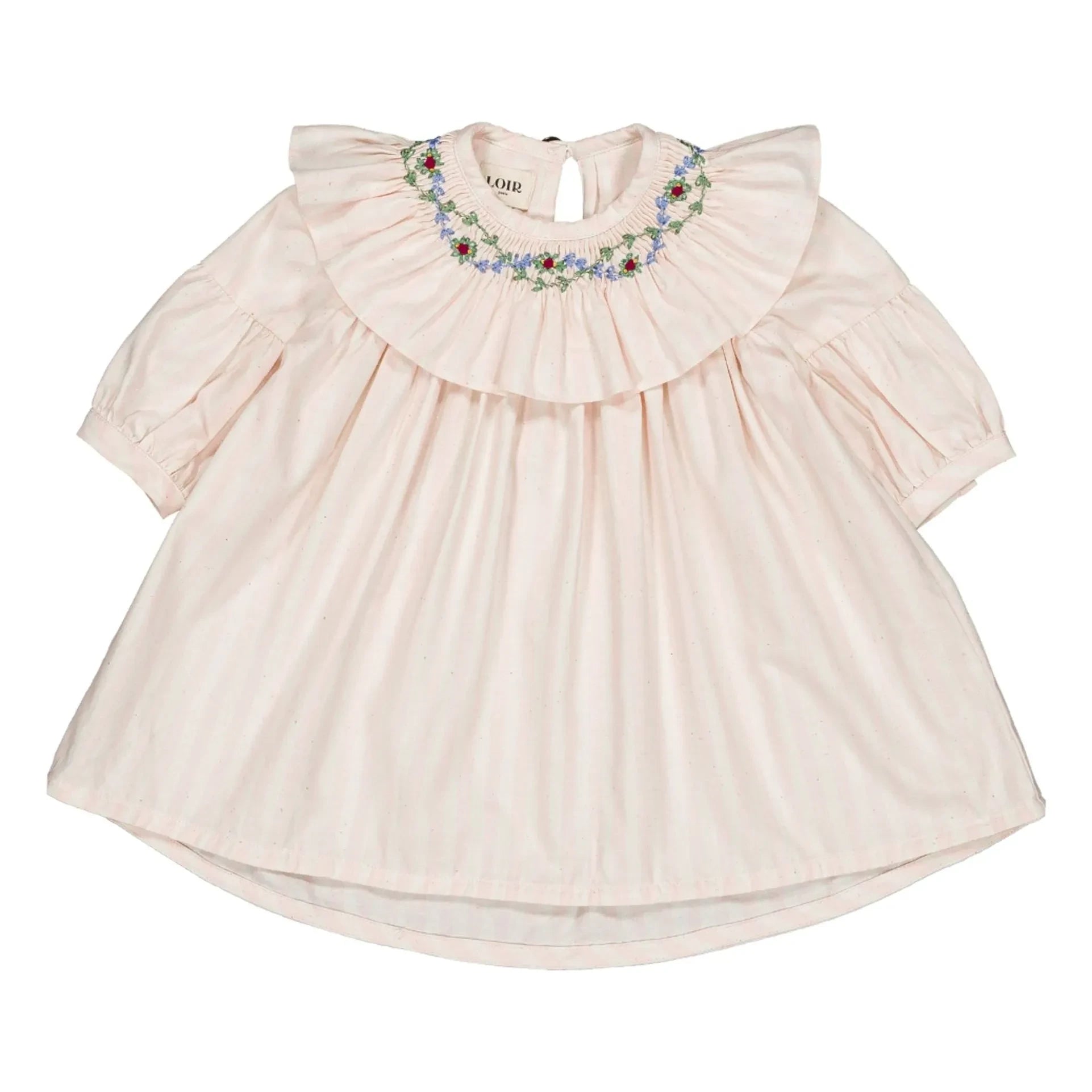 Loir - Bianca Gestreiftes Blumenkleid | Rosa
