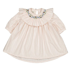 Loir - Bianca Gestreiftes Blumenkleid | Rosa