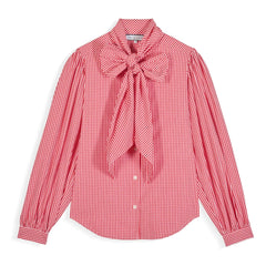 Maria de la Orden - Märchenhafte Baumwoll Gingham Bluse | Rot