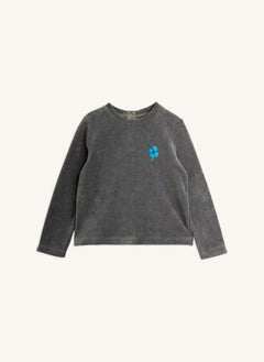 Mini Rodini - Clover Kadife Tişört | Gri