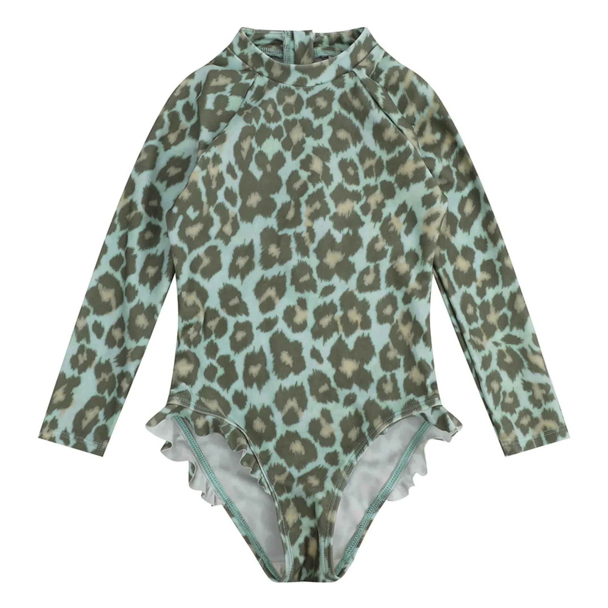 Zimmermann - Patience Leopard Langärmeliger Badeanzug | Blau Grün