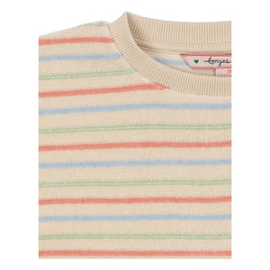 Konges Sløjd - Itty Gestreiftes Geripptes Sweatshirt Bio-Baumwolle | Ecru