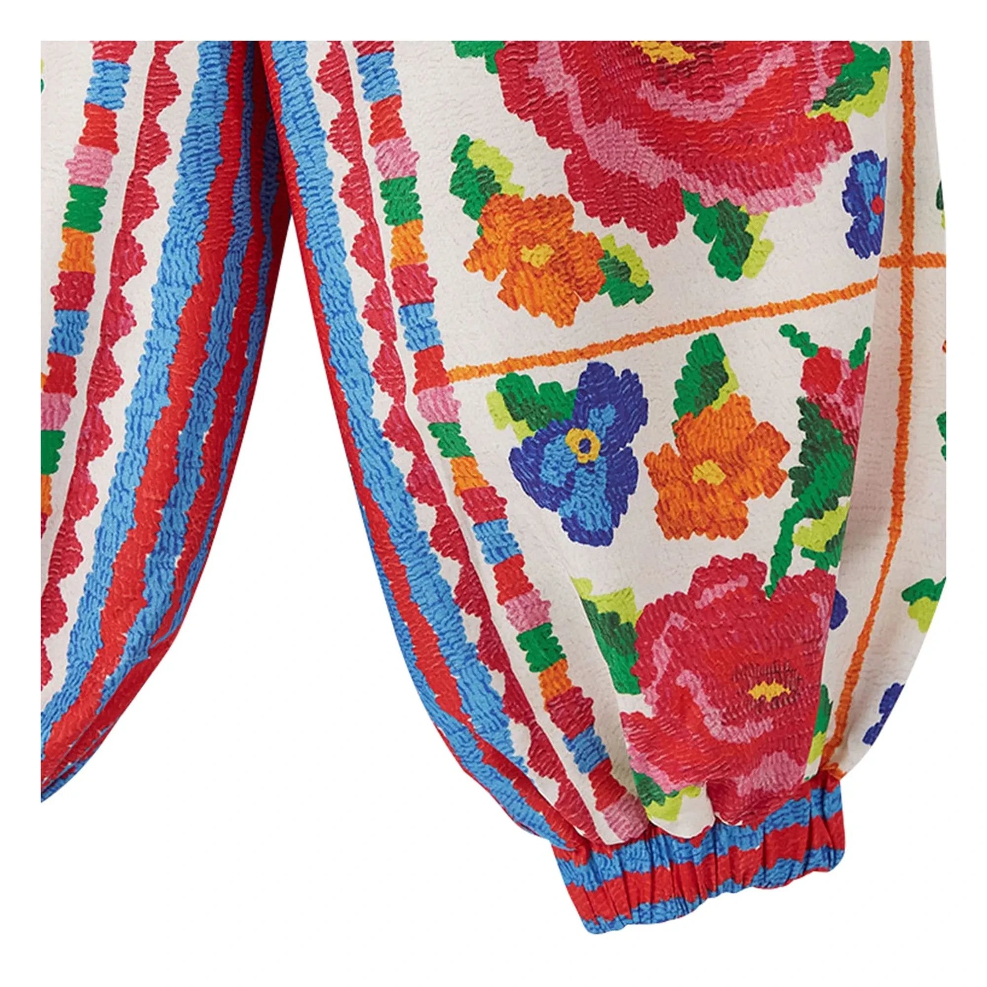Fabula - Geblümte Hose mit Gummibund | Rot