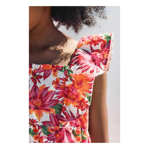 Tartine et Chocolat - Geblümtes Kleid | Orange
