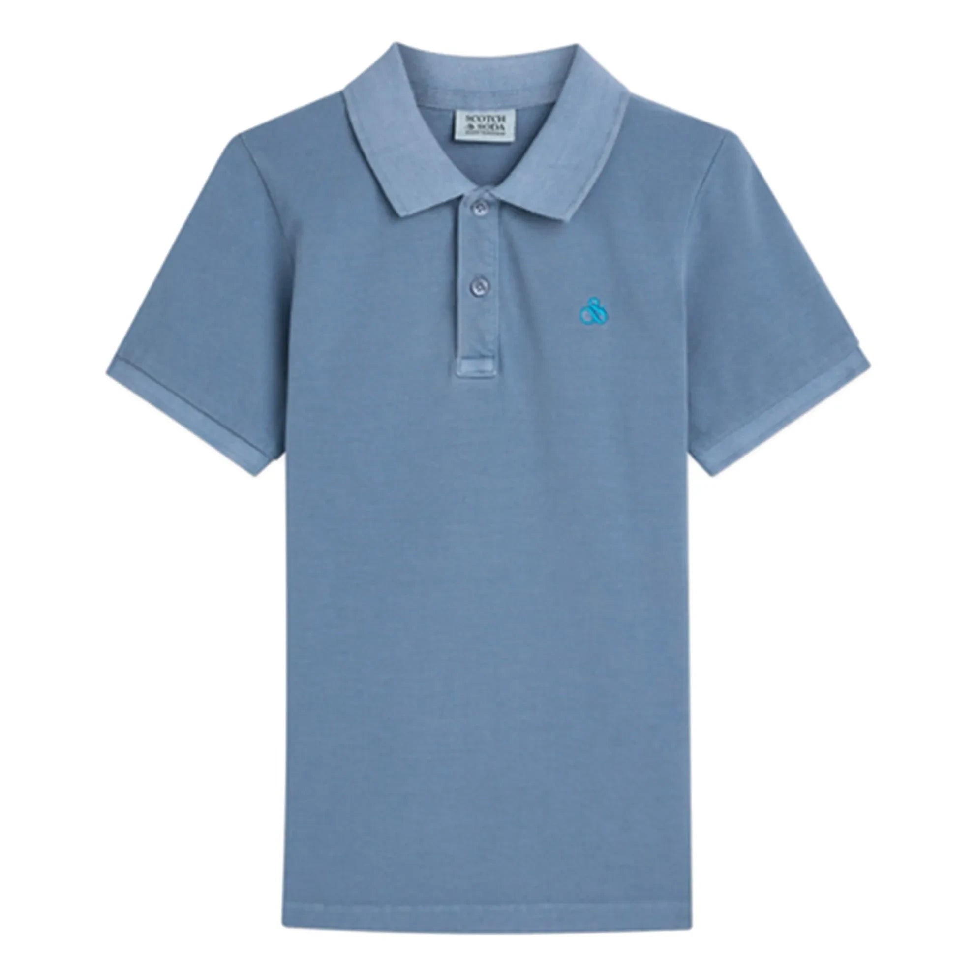 Scotch & Soda – Poloshirt mit gesticktem Logo | Graublau