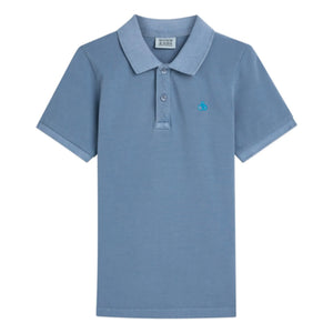 Scotch & Soda – Poloshirt mit gesticktem Logo | Graublau