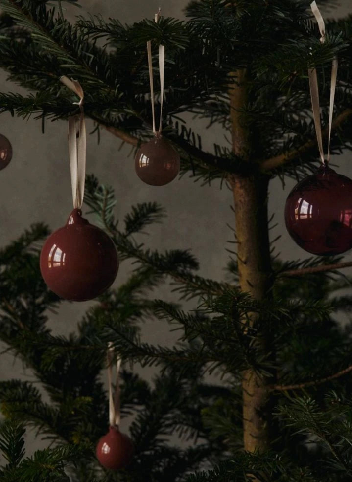 Ferm Living - Glas Weihnachtsdekorationen - 3er Set | Orange