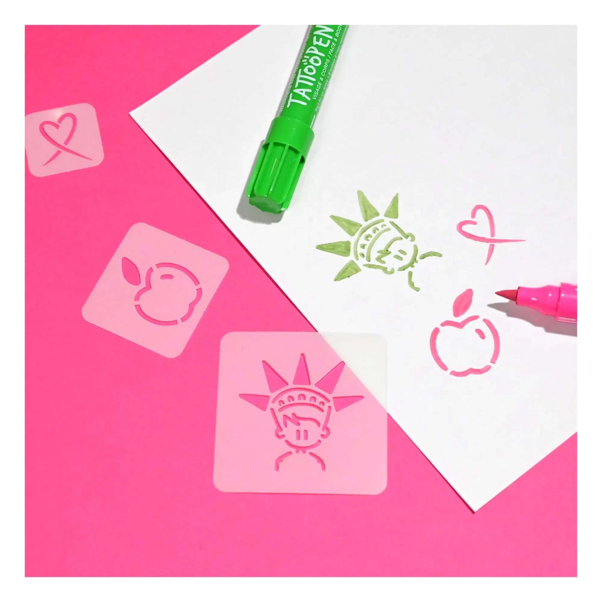 Nailmatic Kids - New York x JO LITTLE Tattoopen und wiederverwendbare Schablonen Duo-Set
