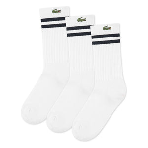 Lacoste – 3 Paar Socken aus Bio-Baumwolle mit Logo | Weiß