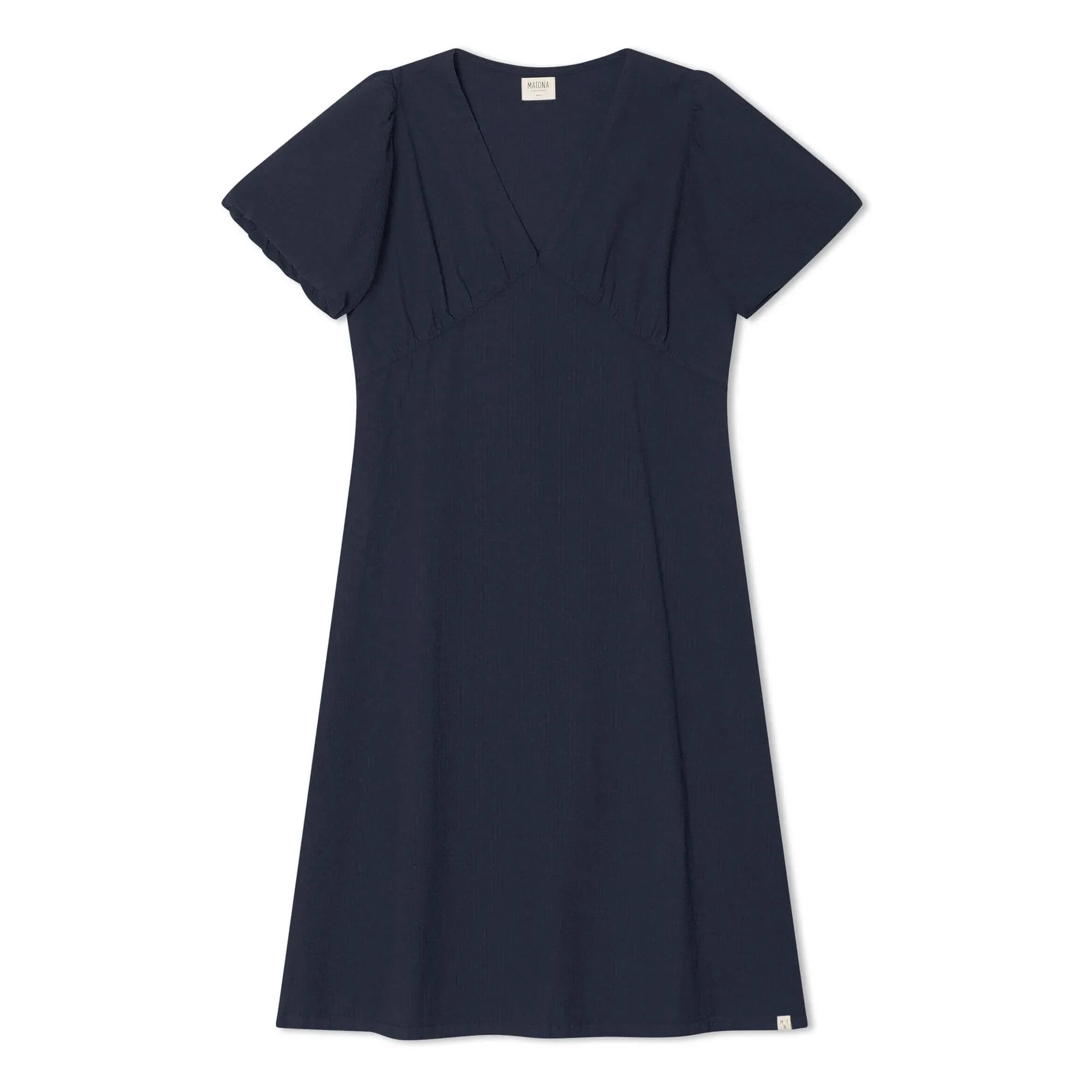 Matona - Mi-Long Kleid aus Bio-Baumwolle | Dunkelblau
