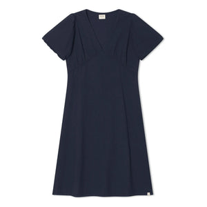 Matona - Mi-Long Kleid aus Bio-Baumwolle | Dunkelblau