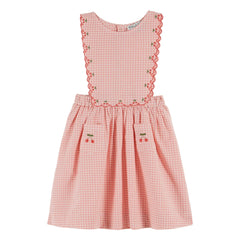 Emile et Ida - Latzkleid aus Bio-Baumwolle mit Vichy-Karo | Rosa