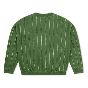 Matona - Gestreifter Bio-Baumwoll-Pullover | Grün