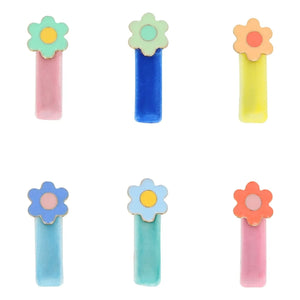 Meri Meri - Samt-Haarklemmen Blumen - 6er-Set