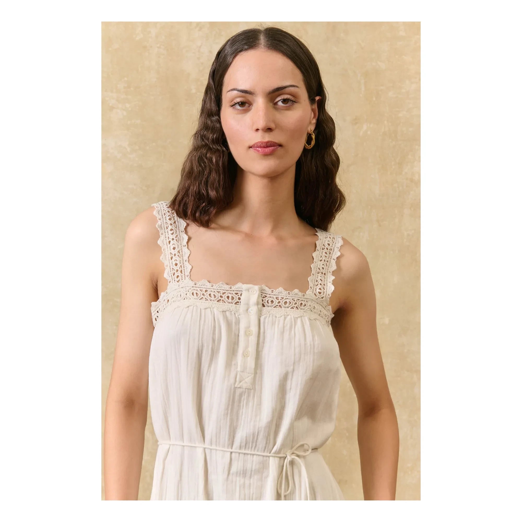 Louise Misha - Madera Kleid aus Bio-Baumwolle | Ecru