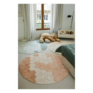 Lorena Canals - Teppich Honeycomb rund | Rosa