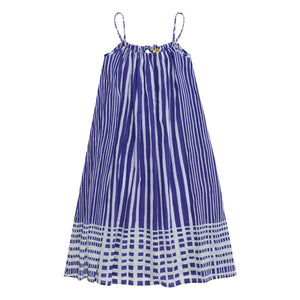 Maison Mangostan – Gestreiftes Kleid | Blau
