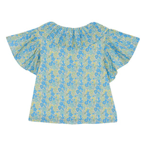 Bonton - Bluse Claudine-Kragen Nancy Geblümt | Blau