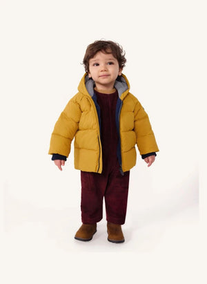Petit Bateau - Düz Bebek Kaz Tüyü Mont | Sarı