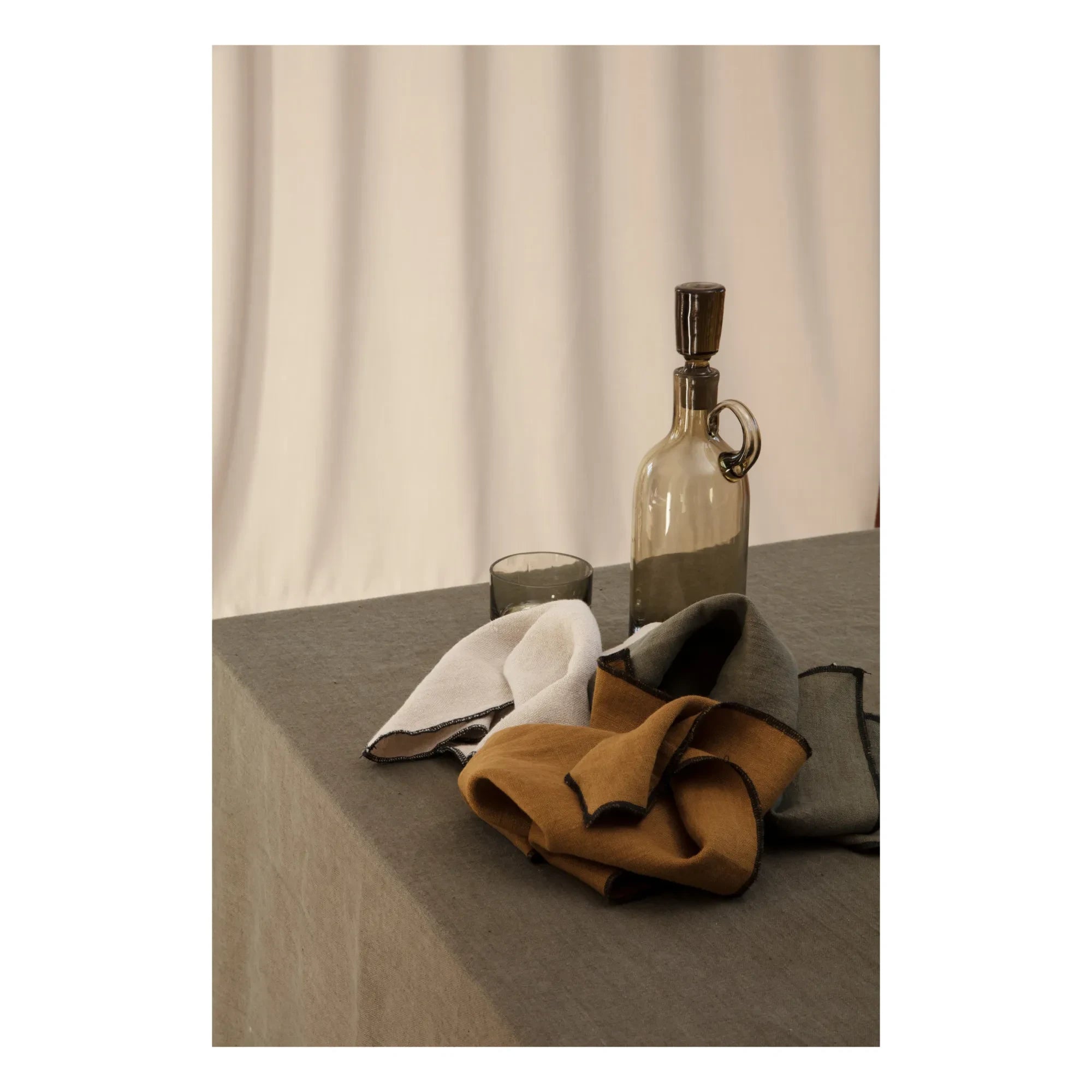 Gütergemeinschaft - Gewaschene Leinen-Serviette - 4er Set | Khaki