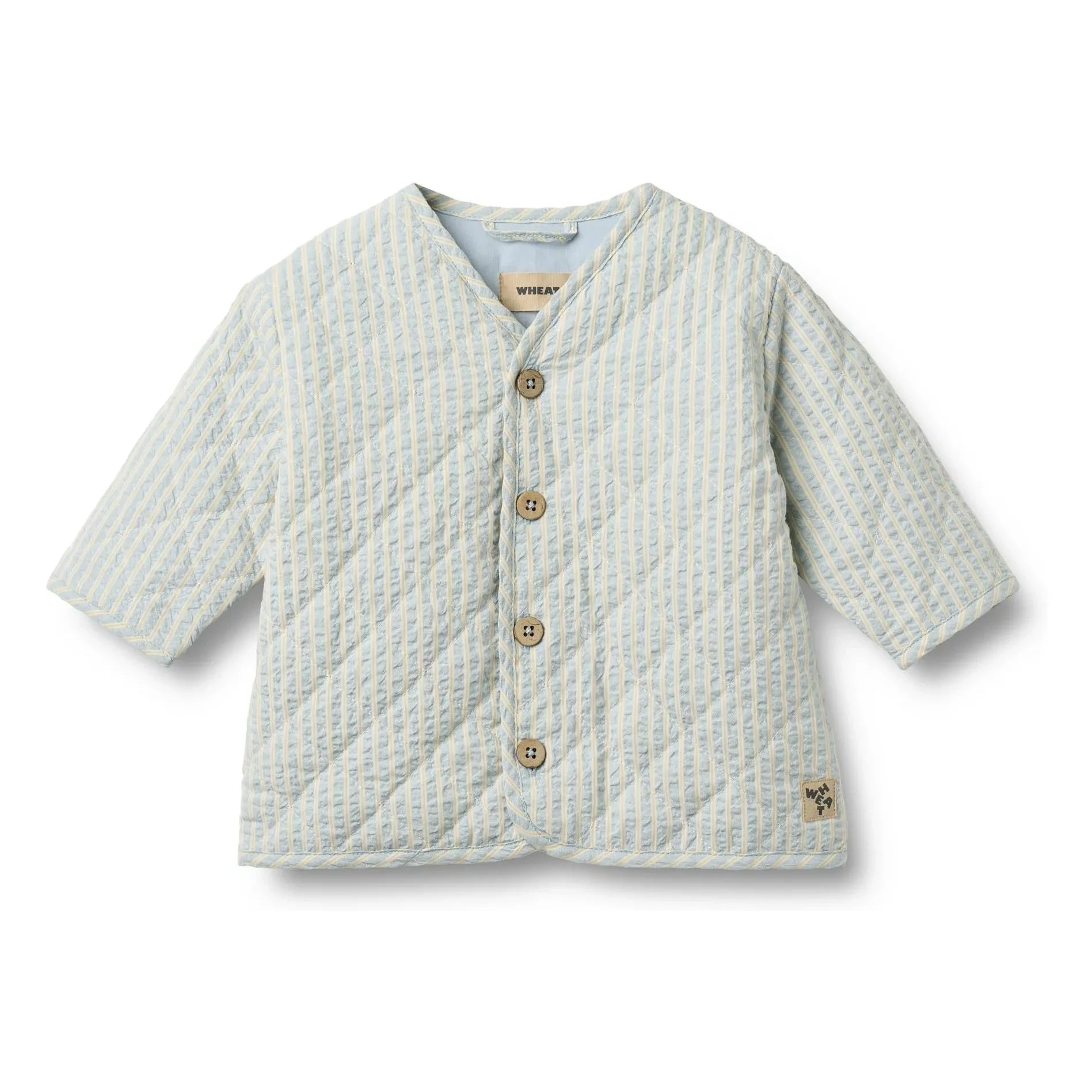 Wheat - Gesteppte Jacke aus Bio-Baumwolle mit Saxo-Streifen | Hellblau