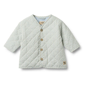 Wheat - Gesteppte Jacke aus Bio-Baumwolle mit Saxo-Streifen | Hellblau