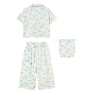 Tinycottons - Blumenmuster Hemd und Hose Set | Weiß