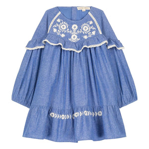 Louise Misha - Orana Bio-Baumwollkleid | Denimblau