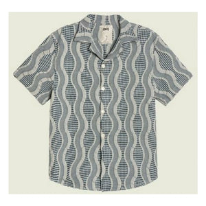 OAS - Como Cuba Waffle-Hemd | Blau