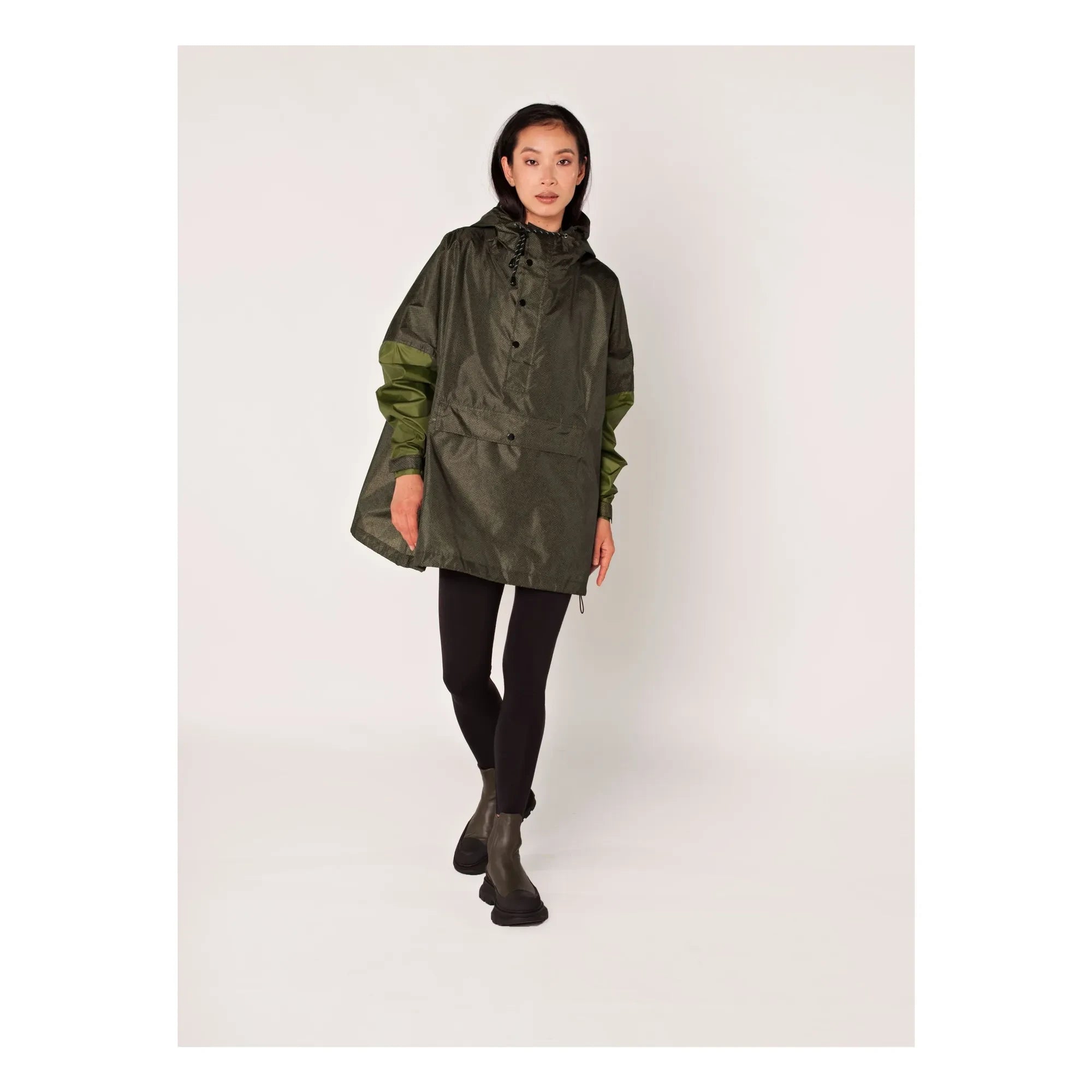 Rainkiss - Wasserfester Anorak mit Fischgrätmuster | Khaki