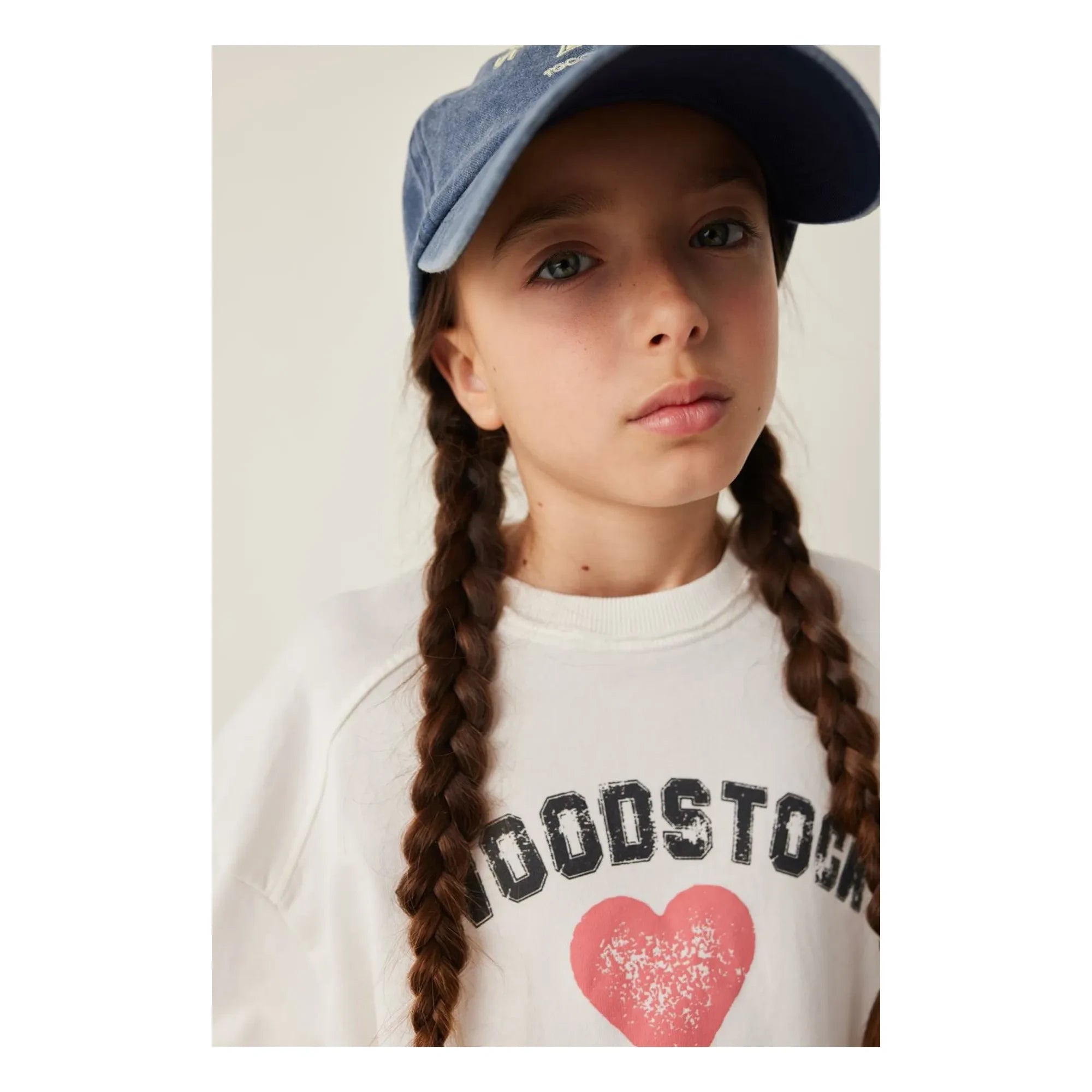 Tocoto Vintage - Woodstock Herz Sweatshirt | Weiß