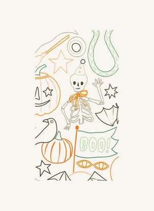Meri Meri - Halloween Malvorlagen Tischdecke | Weiß