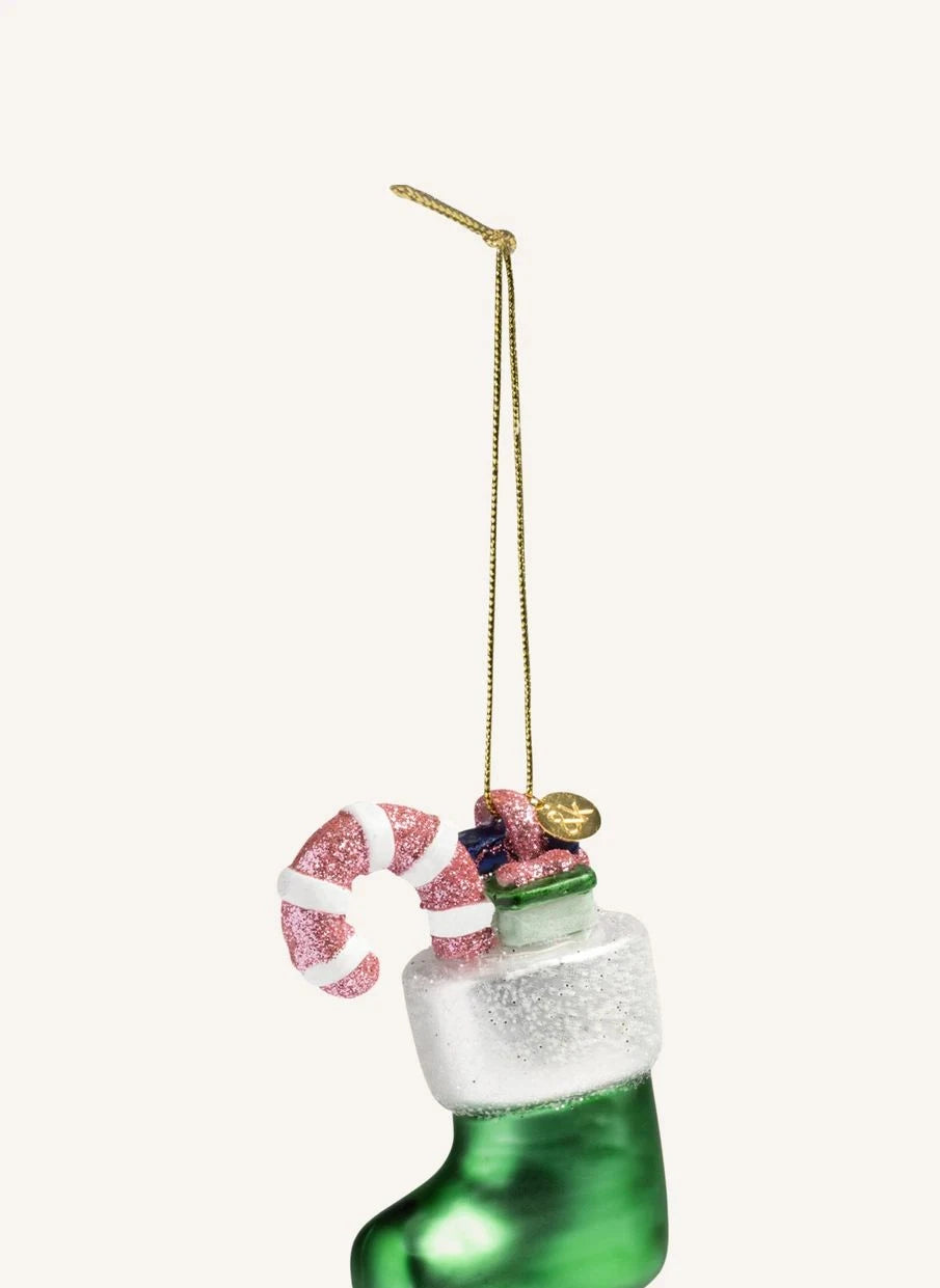 &Klevering - Weihnachtsdecor Socke | Grün