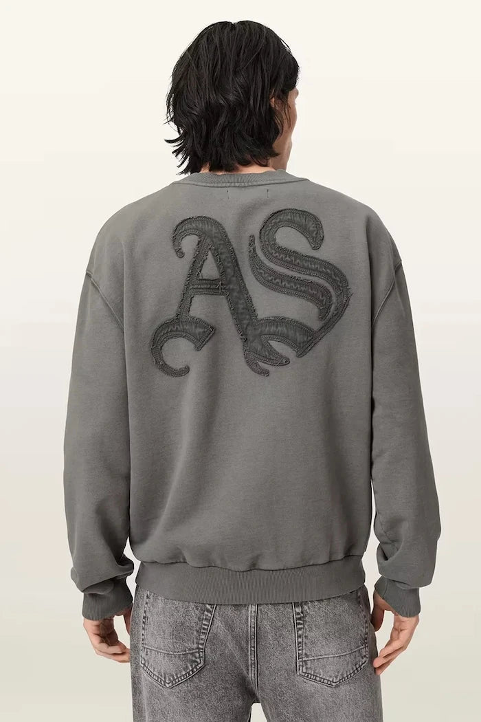 AllSaints erkek pamuklu oversize sweatshirt INSIGNIA
