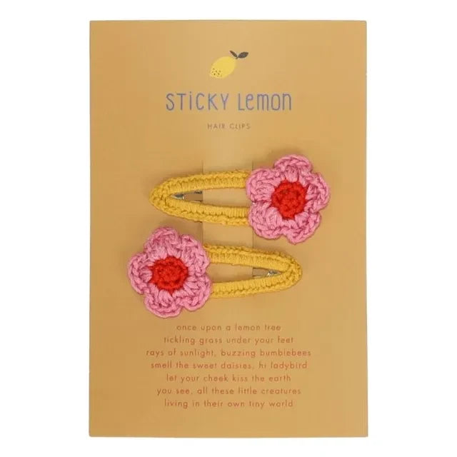 Sticky Lemon - 2er-Set Blumenclips | Hellrosa