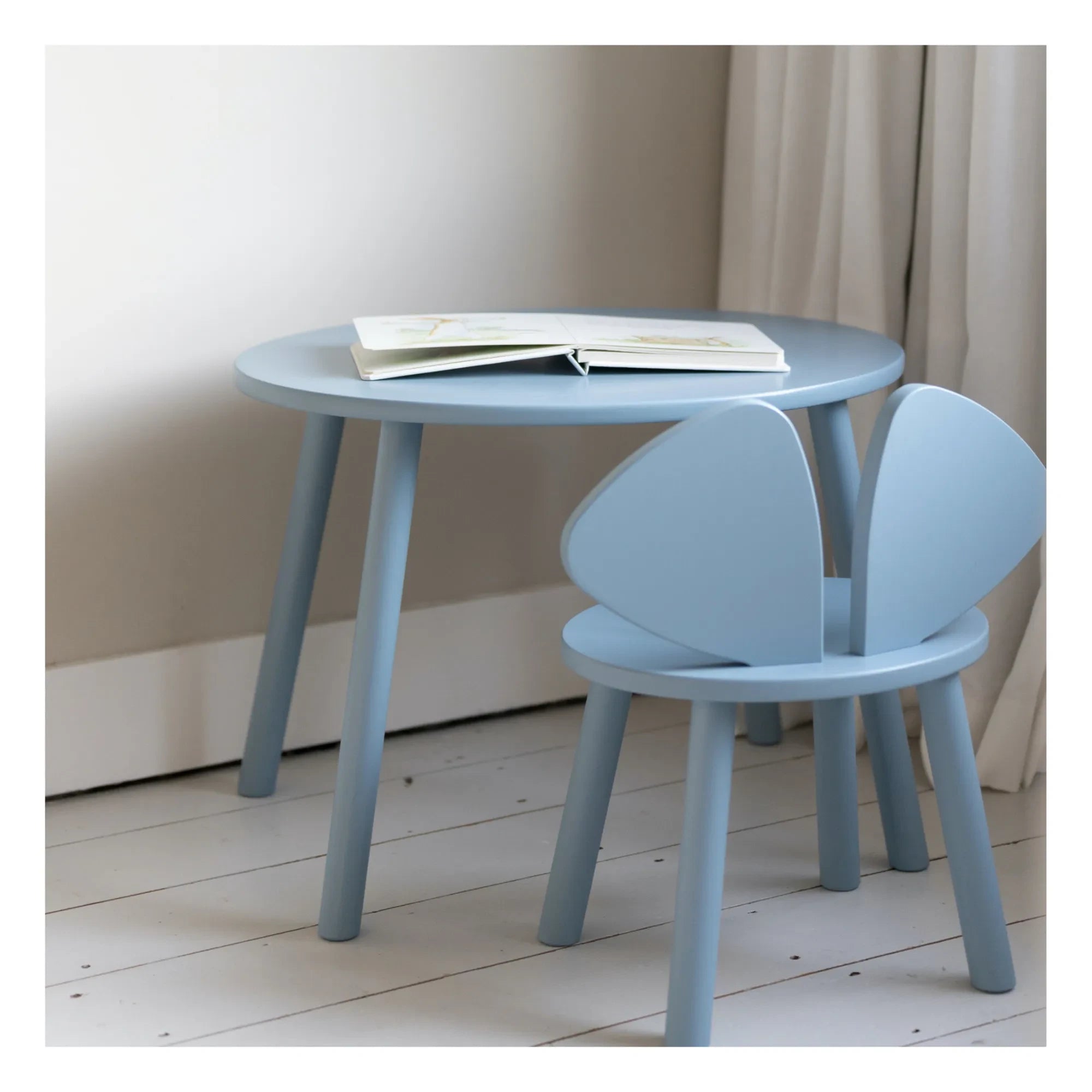 Nofred - Birch Mouse Tisch und Stuhl | Hellblau