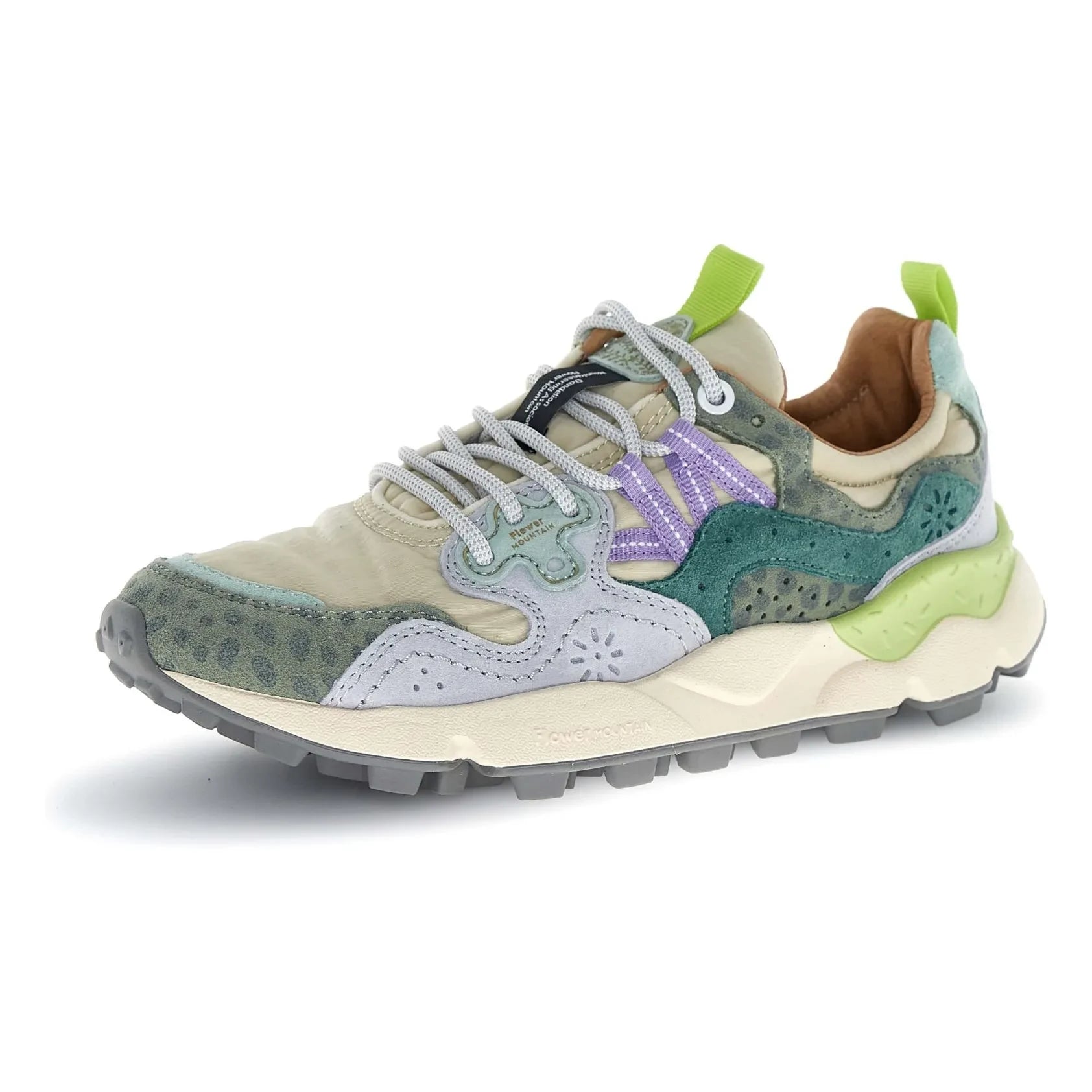 Flower Mountain - Yamano 3 Leopard Wildleder und Nylon Sportschuhe | Grau Blau