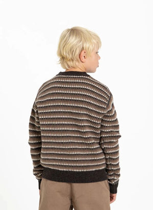 Finger in der Nase - Mathis Jacquard Merinowolle Pullover | Braun