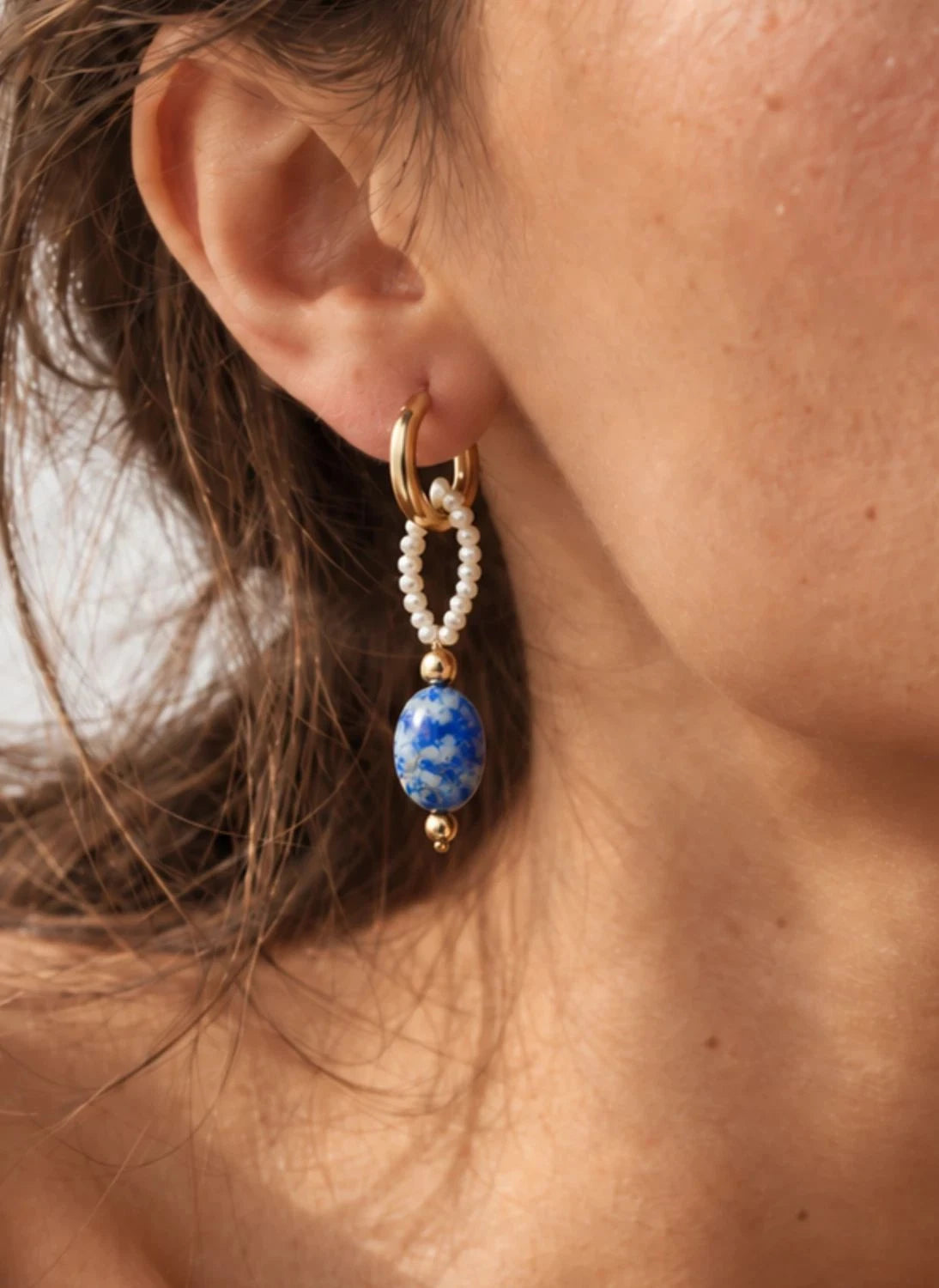 Camille Colette Studio - Hortense x Jim Lapis Lazuli Ohrringe | Blau