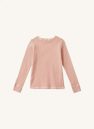 Caramel - Kishon Gestreifter Baby T-Shirt | Rot