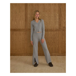 Rylee + Cru - Gerippte Strickweste | Graublau