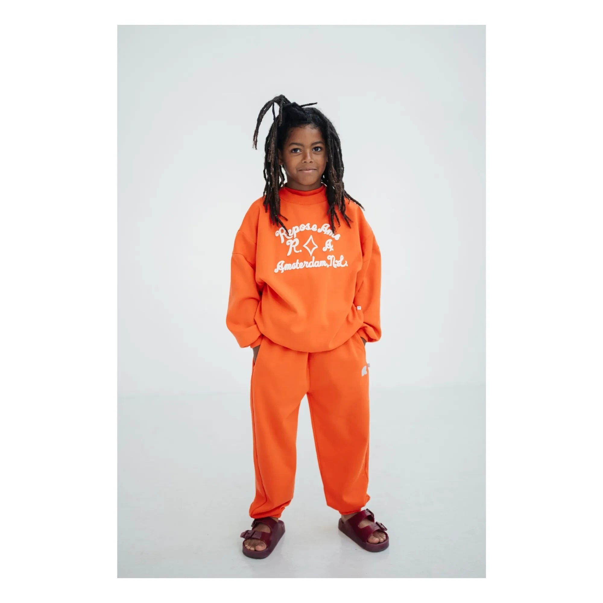Repose AMS - Organic Cotton Rundhals-Sweatshirt | Orange