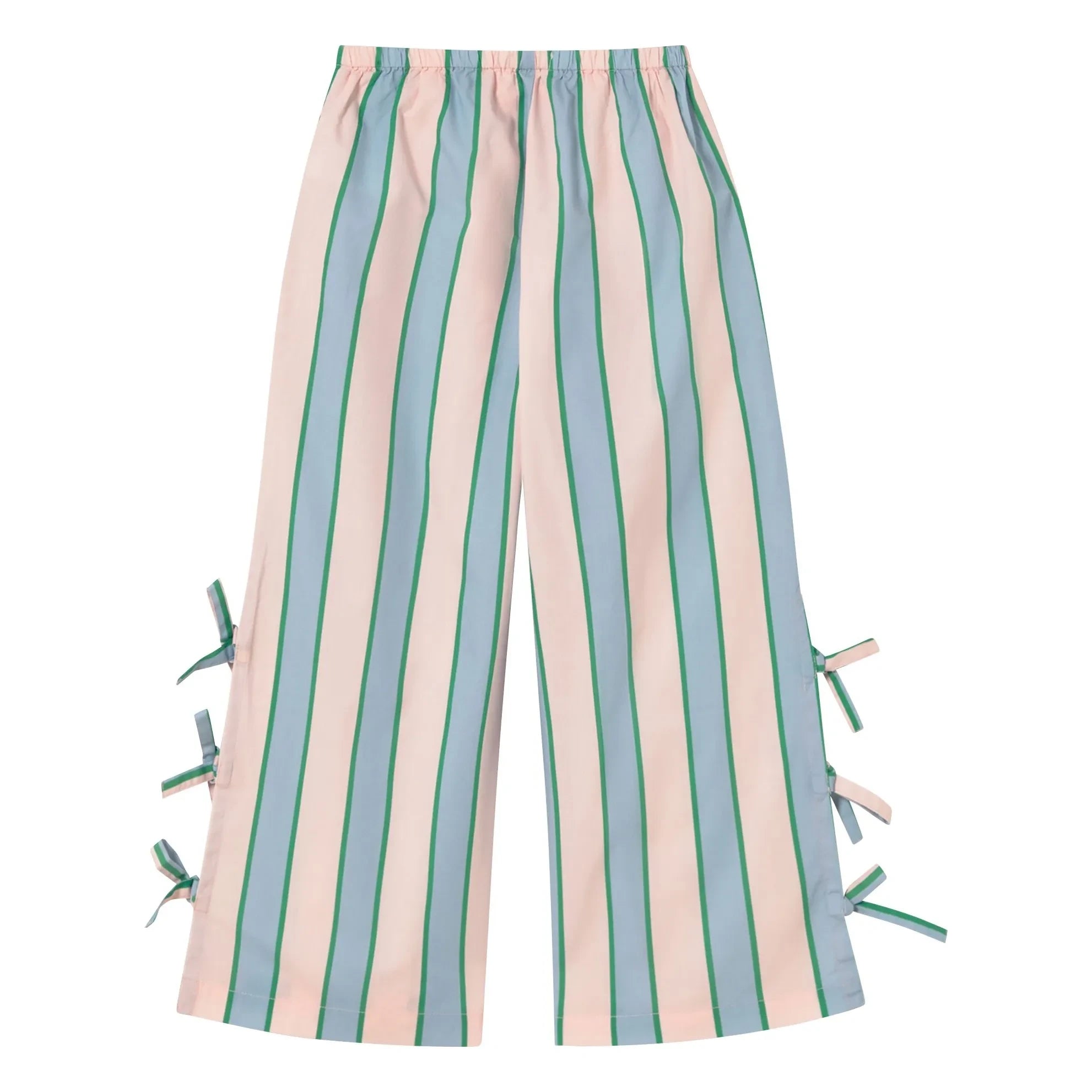 Tinycottons - Gestreifte Hose zum Binden | Hellrosa
