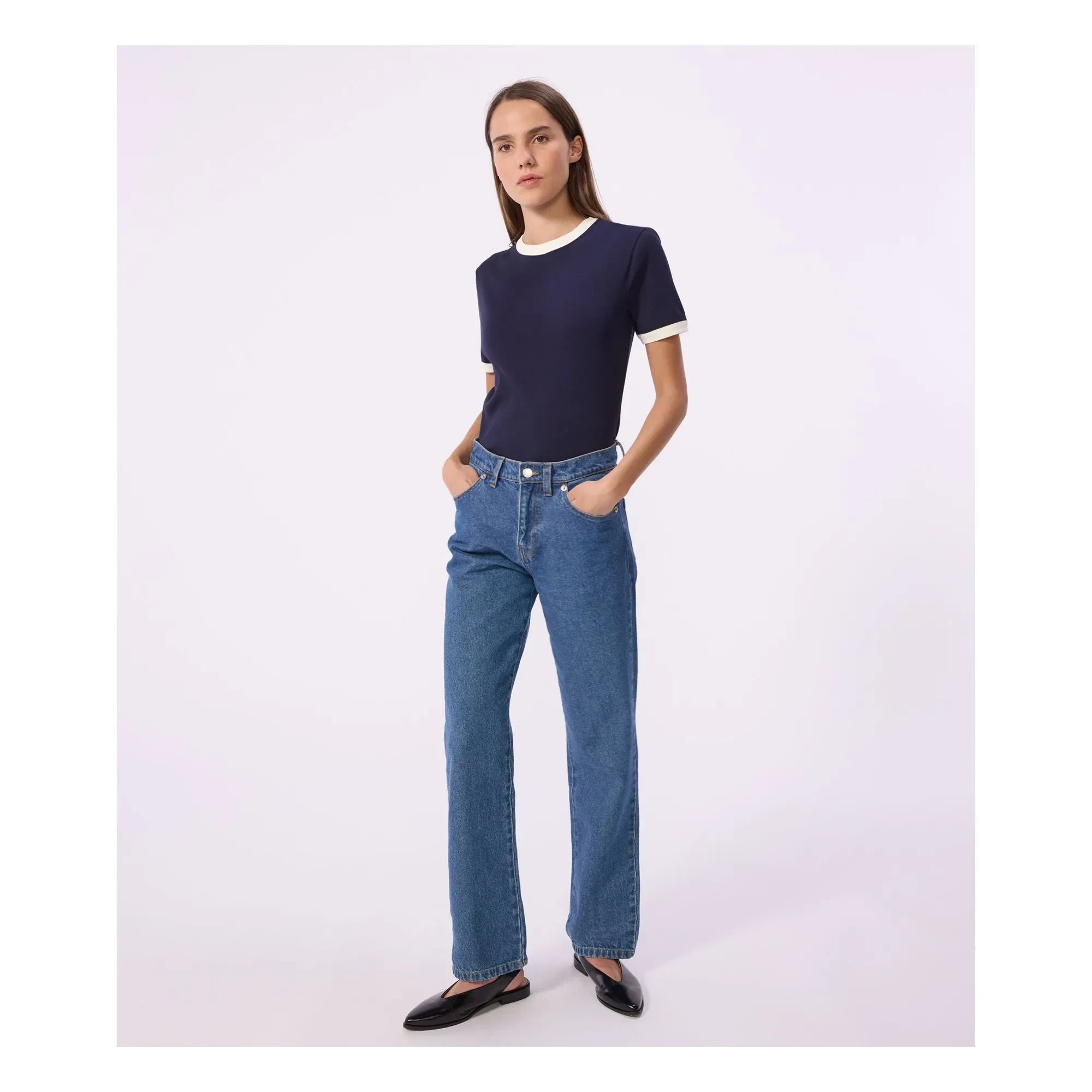 Petit Bateau - Ikonisches Rippstrick-T-Shirt | Marineblau