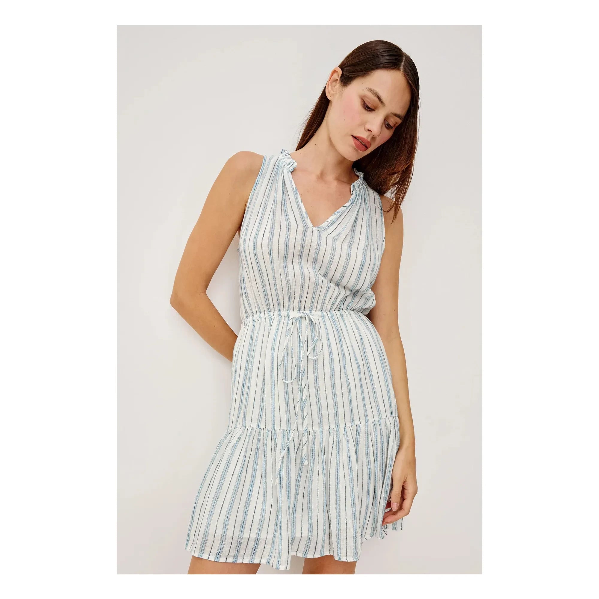 Rails - Cannes gestreiftes Kleid | Hellblau
