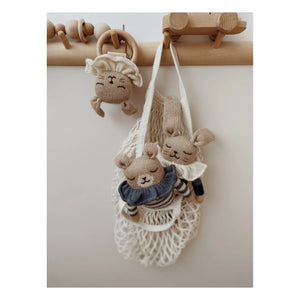 Main Sauvage - Holz-Hase Beißring | Beige